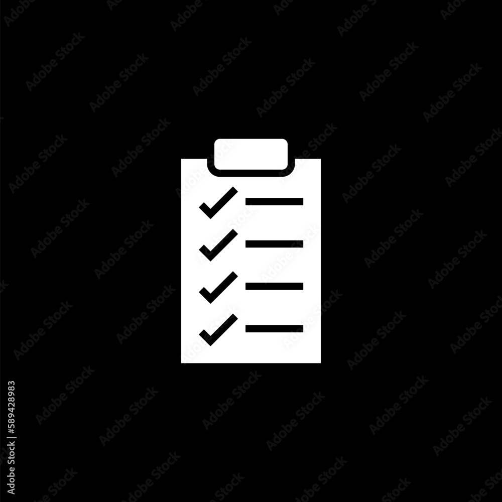 Shopping Wish List icon isolated on black background Shopping Wish List icon isolated on black background