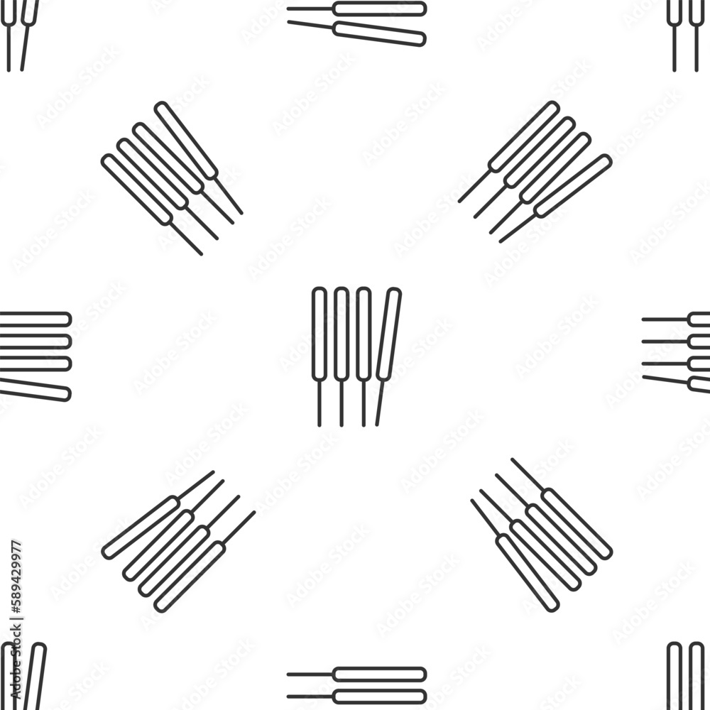 Grey line Aroma sticks, incense, aromas icon isolated seamless pattern on white background. Vector Grey line Aroma sticks, incense, aromas icon isolated seamless pattern on white background. Vector