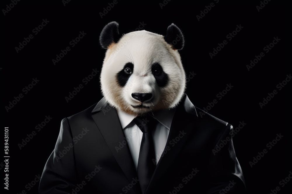 panda posing in business suit panda posing in business suit