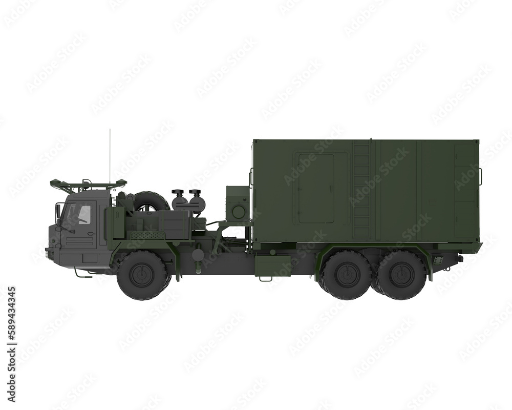 Command and Control Vehicle isolated on transparent background. 3d rendering - illustration