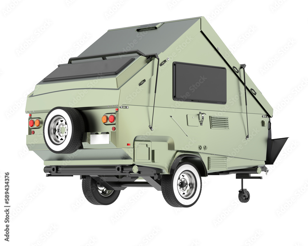 Obraz premium Caravan Camper isolated on transparent background. 3d rendering - illustration