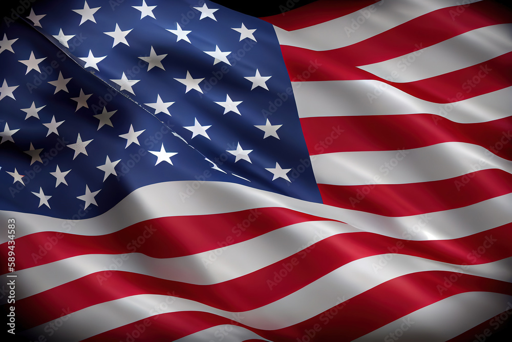 Obraz premium Us american flag for usa memorial day and veteran's day with labor day or 4th of july celebration. Generative Ai