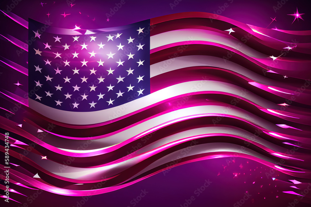 USA waving flag. Generative Ai USA waving flag. Generative Ai
