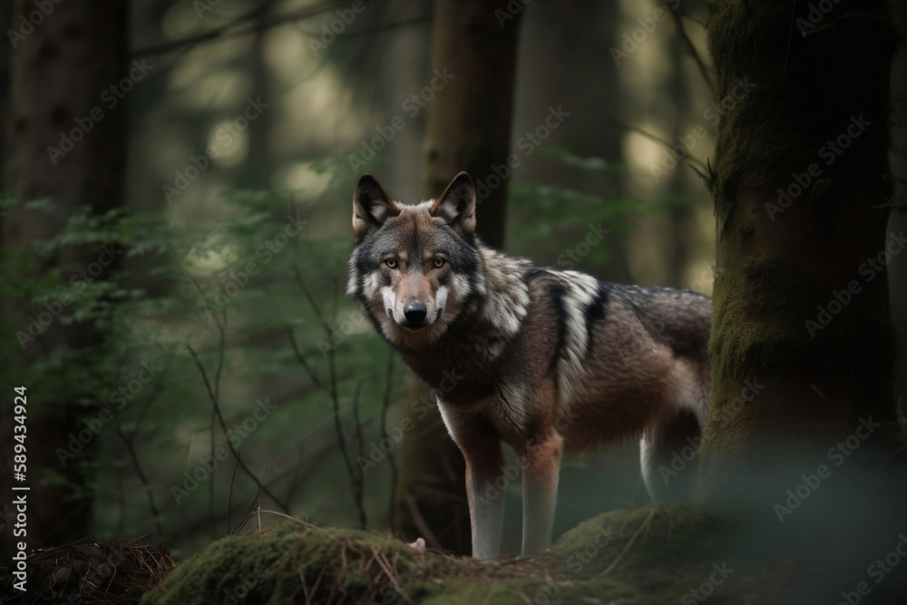 Fototapeta premium wolf in the forest