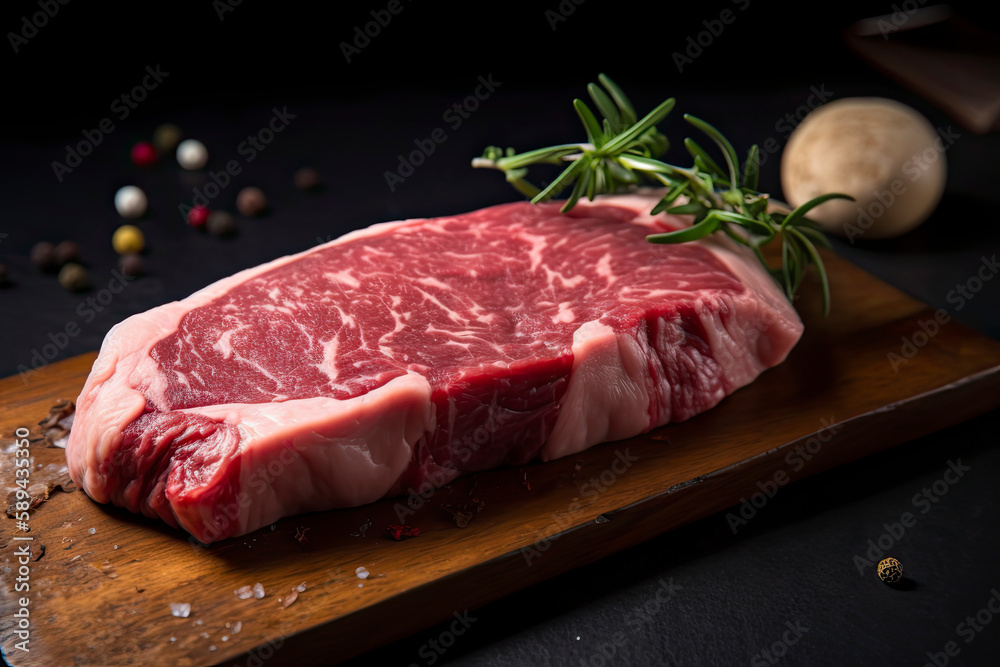 Fototapeta premium Raw Japanese beef sirloin steak