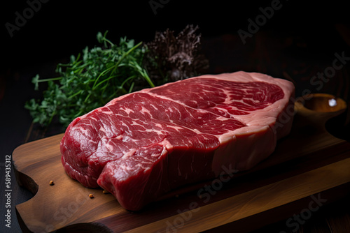 Raw Japanese beef sirloin steak