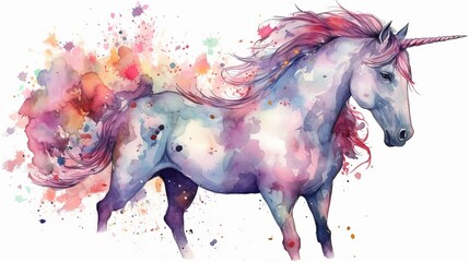 Deken met foto Eenhoorn Sprookjesachtige eenhoorn aquarel illustratie kinderkamer  © Suleyman