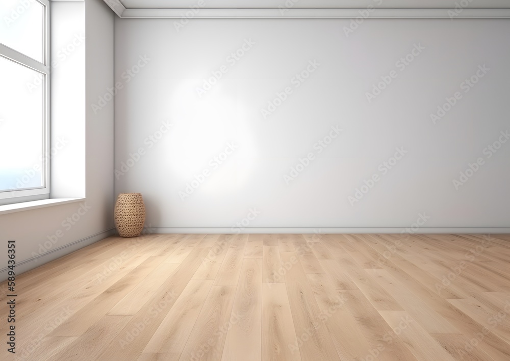 Empty white office interior, showcasing the beauty of a bright and open area illuminated by natural light pouring in from a large window, providing a sense of spaciousness and calm. Generative AI Empty white office interior, showcasing the beauty of a bright and open area illuminated by natural light pouring in from a large window, providing a sense of spaciousness and calm. Generative AI
