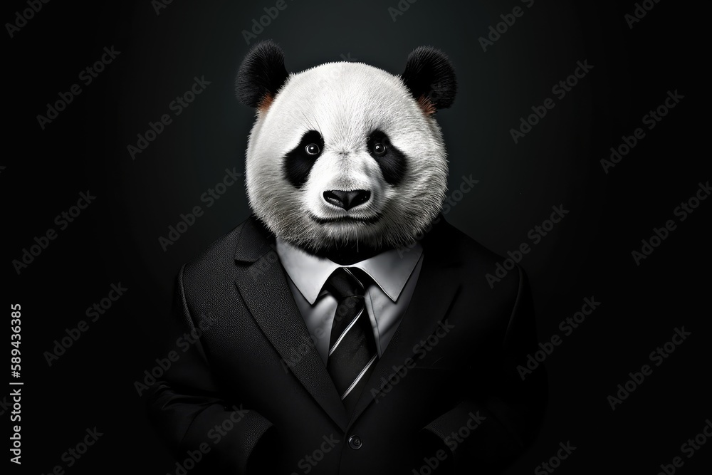 panda posing in business suit panda posing in business suit