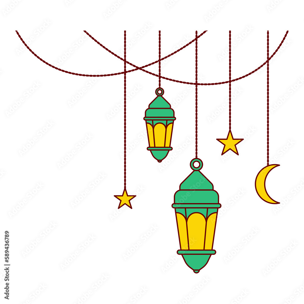 asymmetrical of set of twin green hanging lamp with star and crescent moon asymmetrical of set of twin green hanging lamp with star and crescent moon