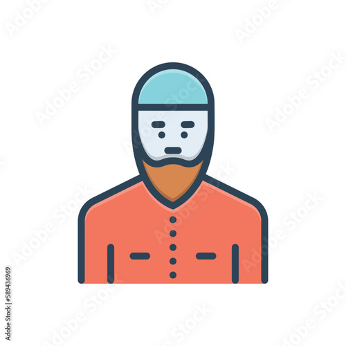 Color illustration icon for muslim 