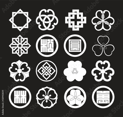 set of japanese motifs
