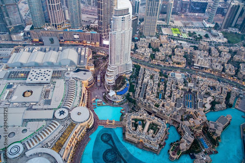 Luftaufnahme der Innenstadt von Dubai