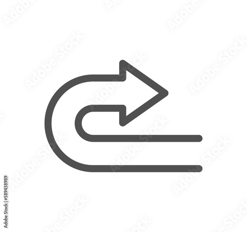 Direction related icon outline and linear symbol. 