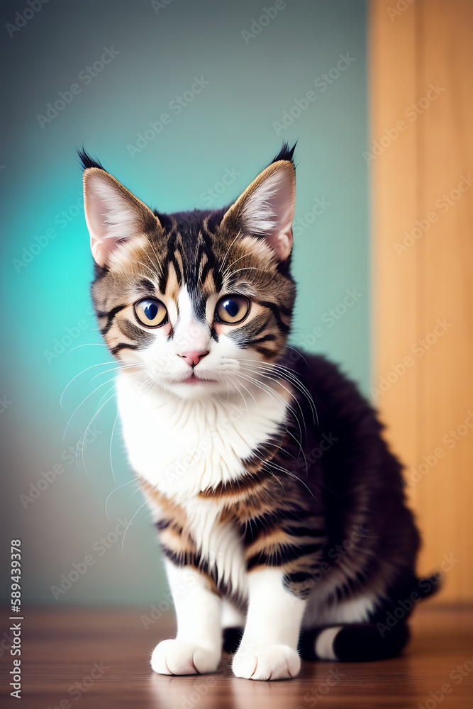 Portrait of a adorable cat, funny and cute face closeup, isolated on beautiful bokeh background, created with generative ai
Portrait of a adorable cat, funny and cute face closeup, isolated on beautiful bokeh background, created with generative ai