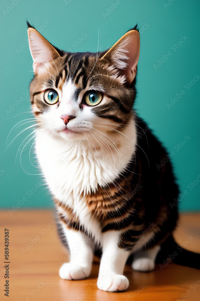 Portrait of a adorable cat, funny and cute face closeup, isolated on beautiful bokeh background, created with generative ai
Portrait of a adorable cat, funny and cute face closeup, isolated on beautiful bokeh background, created with generative ai