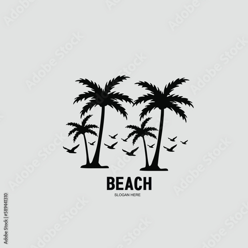 Wallpaper Mural illustration of a tropical island Torontodigital.ca