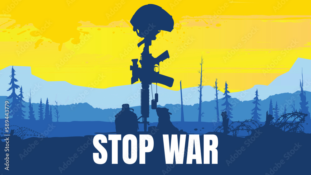 Military vector illustration, Army background, soldiers silhouettes, Stop war. Military vector illustration, Army background, soldiers silhouettes, Stop war.