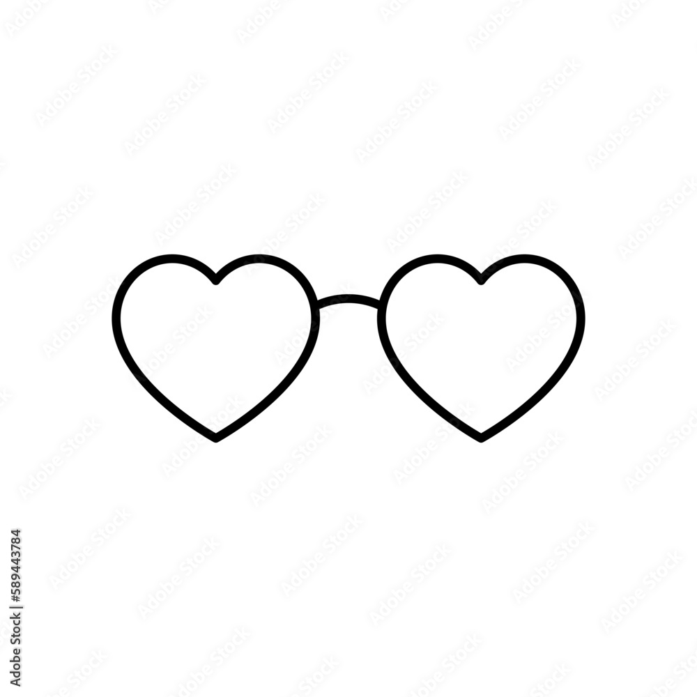 Love glasses icon. Vector illustration.