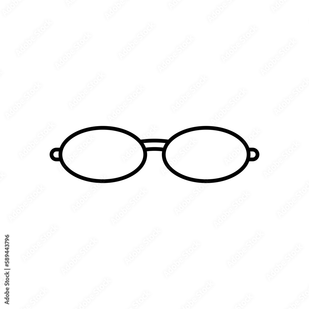 Fototapeta premium Narrow round glasses icon. Vector illustration.