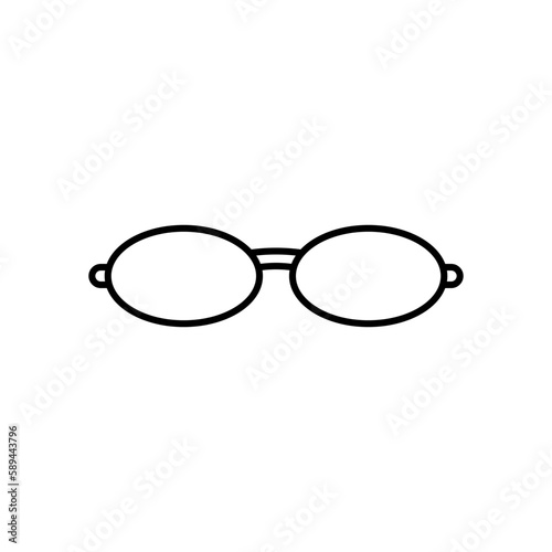 Narrow round glasses icon. Vector illustration.