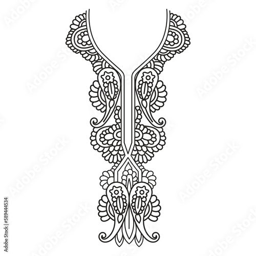 Textile Fabric design, pattern traditional, floral necklace embroidery design for fashion women clothing design for textile print.