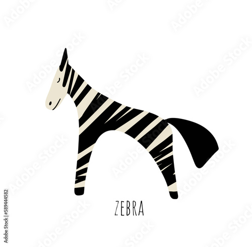 vector zebra cartoon illustration, doodle drawings of cute characters for children, sticker for notebook and diary © Bbl_gun