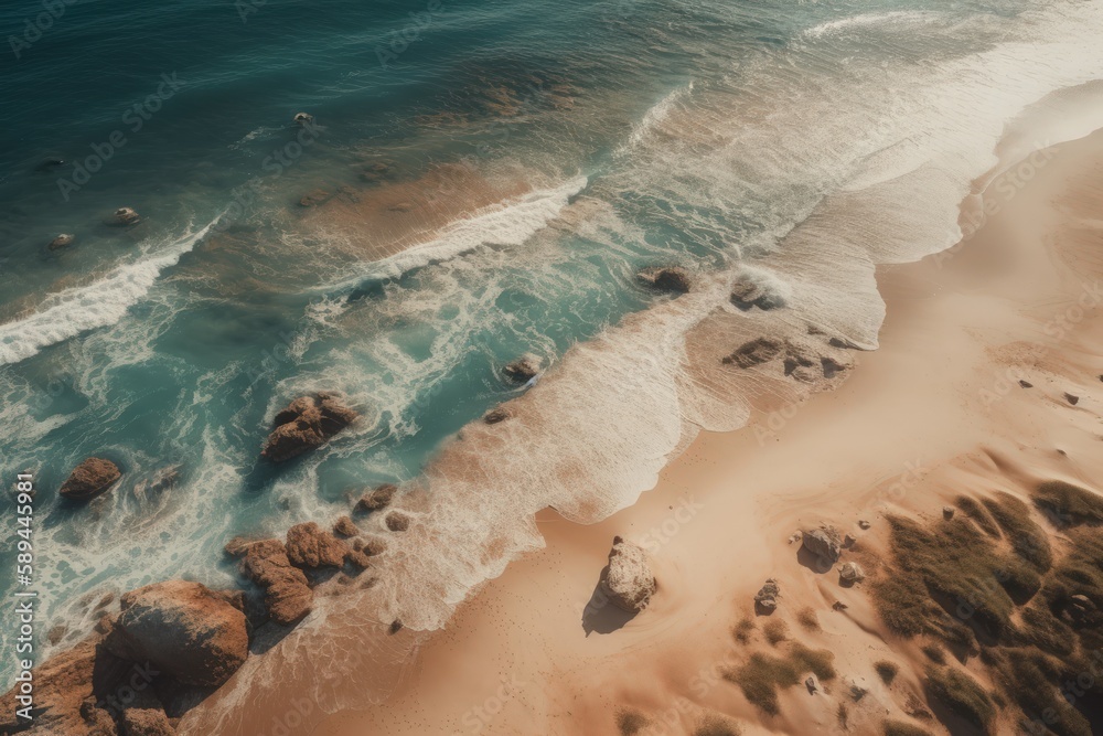 Experience the Beauty of the Beach from Above A Cinematic Ultra-Detail Top View 