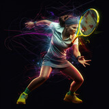 Summer Strokes: An Abstract Representation of Tennis Players in Vivid Colors
