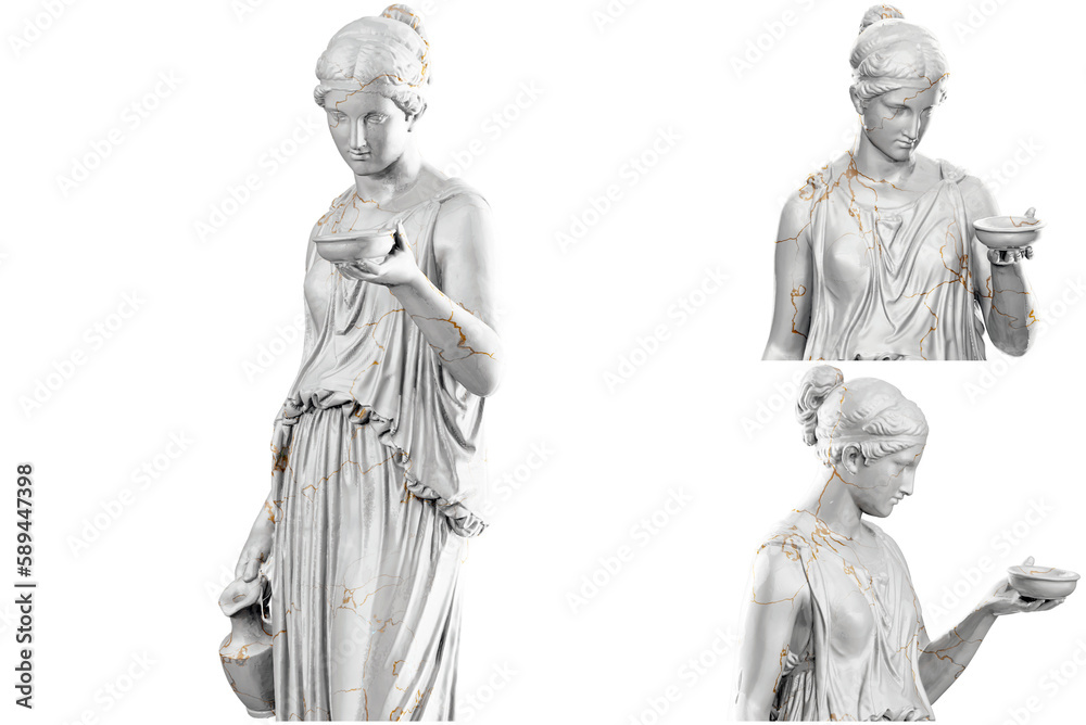 Stunning 3D render of Hebe, goddess of youth, in elegant pose..