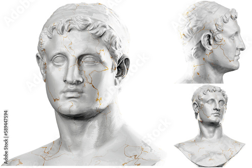 Ptolemy II Philadelphus statue in exquisite 3D render.