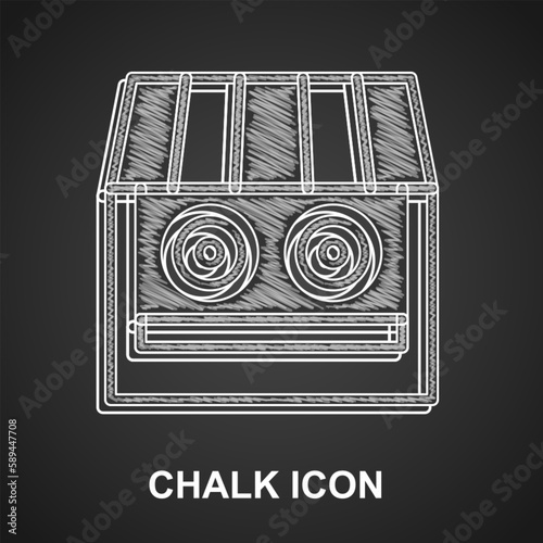 Chalk Shooting gallery icon isolated on black background. Shooting range. Vector