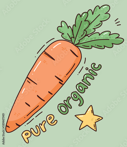 Organic vegetable vector illustration