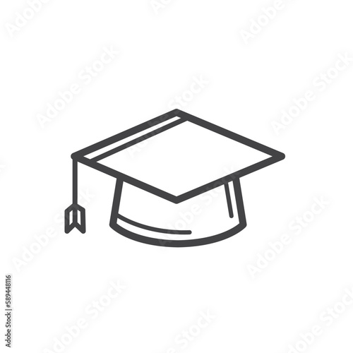 diploma cap icon vector element design template