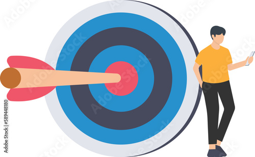 Personal goal for career development, individual target to achieve for job evaluation, objective or purpose concept, achievement of goal, business target process
