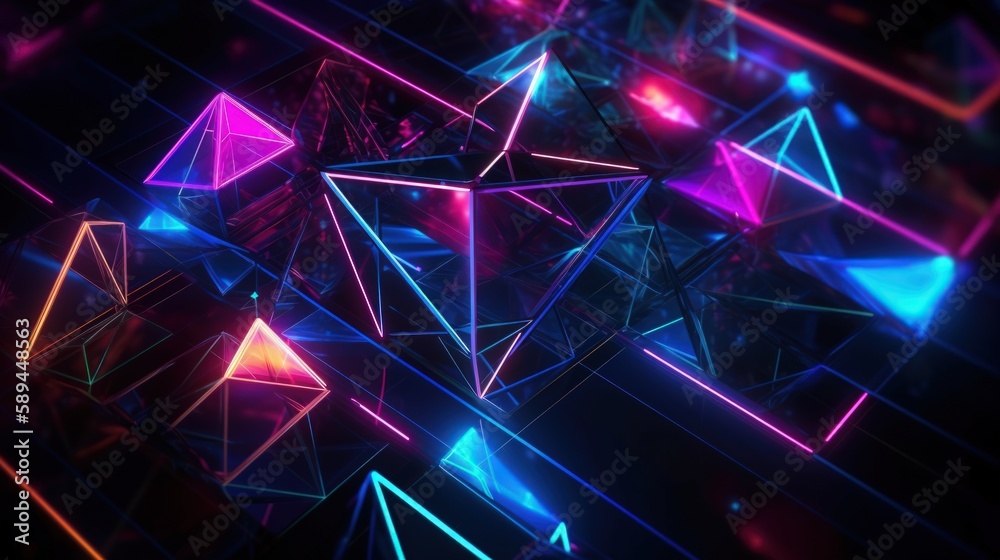 Fluorescent Fantasy Generates a Hypnotic Abstract Background with Neon Lights and Geometric Patterns Fluorescent Fantasy Generates a Hypnotic Abstract Background with Neon Lights and Geometric Patterns