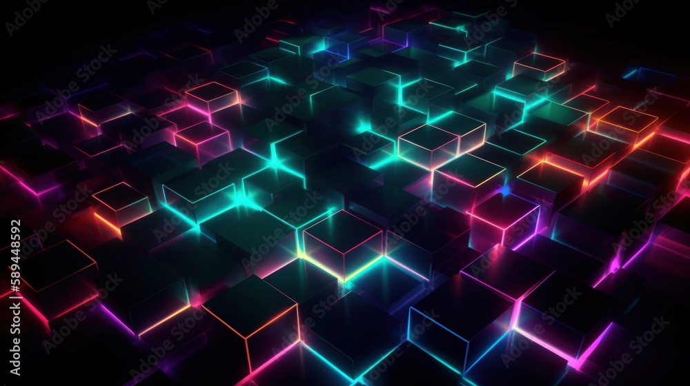 The Brilliance of Light and Shadow Forms an Enthralling Abstract Background with Glowing Geometry and Neon Lights The Brilliance of Light and Shadow Forms an Enthralling Abstract Background with Glowing Geometry and Neon Lights