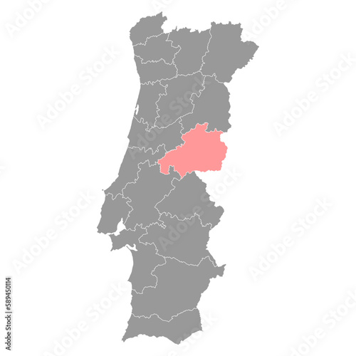 Castelo Branco Map, District of Portugal. Vector Illustration. photo