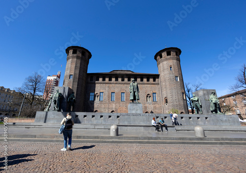 TORINO (TURIN), ITALY, MARCH 25, 2023 - View of Acaja's Castle in the center of Torino, Italy photo