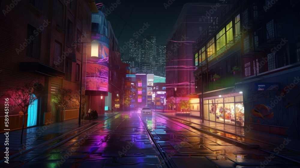 futuristic city in the metaverse, generative ai