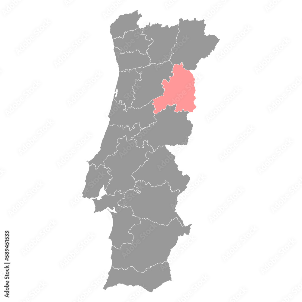 Fototapeta premium Guarda Map, District of Portugal. Vector Illustration.