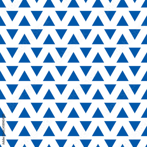 Seamless pattern with blue triangles