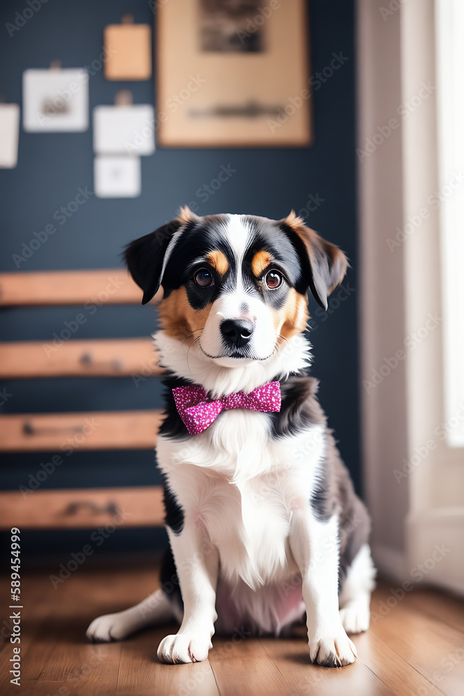 Portrait of a adorable dog, funny and cute face closeup, isolated on beautiful bokeh background, created with generative ai
Portrait of a adorable dog, funny and cute face closeup, isolated on beautiful bokeh background, created with generative ai