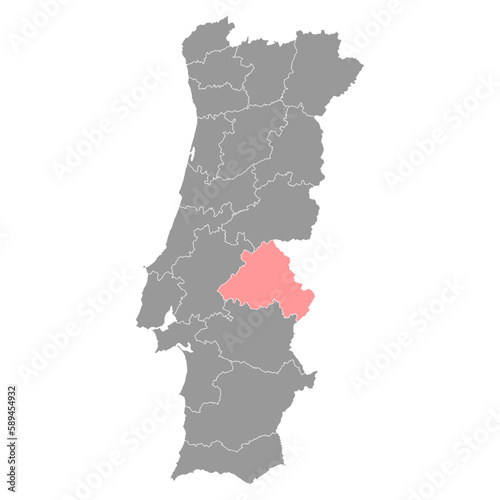 Portalegre Map  District of Portugal. Vector Illustration.