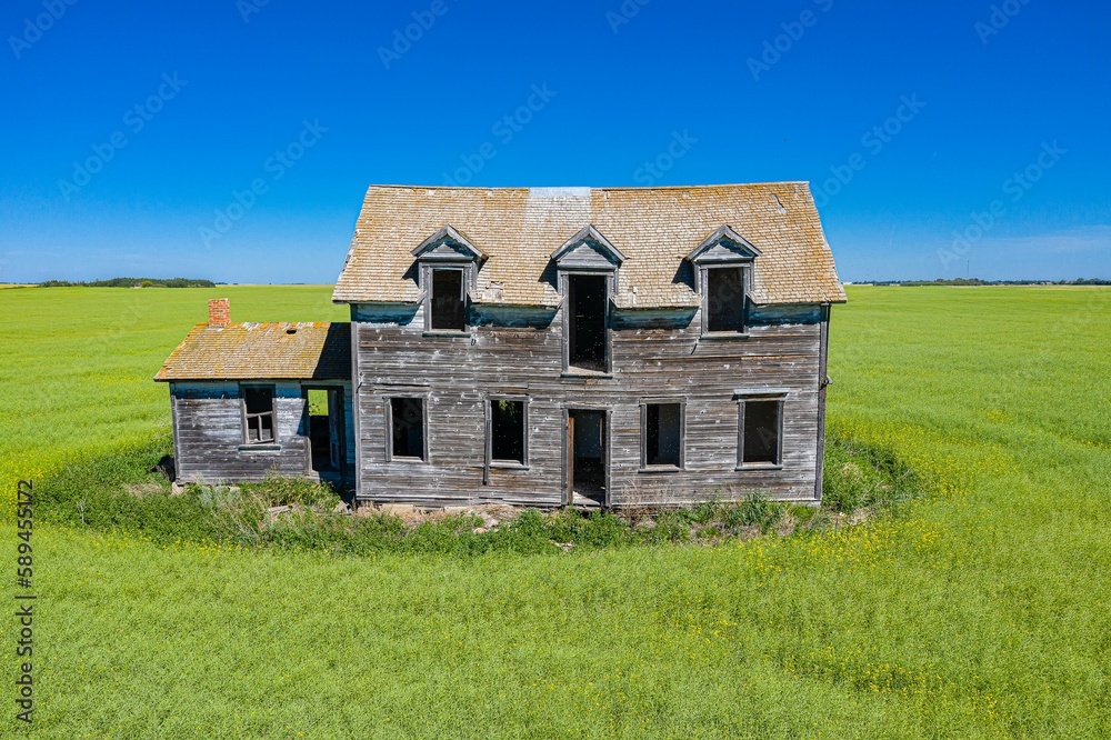 Abandoned house on the Canadian Prairies near Waldheim, Saskatchewan