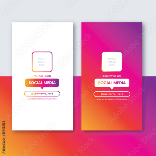 stories template Follow me on instagram set design template vector