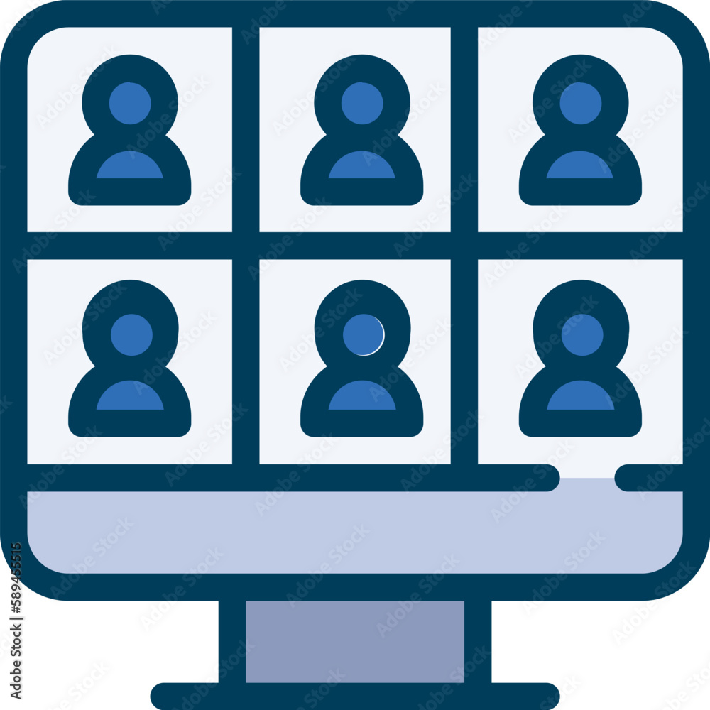 The Conference Call icon represents virtual meetings or phone conferences that allow people to communicate and collaborate remotely. It signifies technology-driven communication and collaboration The Conference Call icon represents virtual meetings or phone conferences that allow people to communicate and collaborate remotely. It signifies technology-driven communication and collaboration