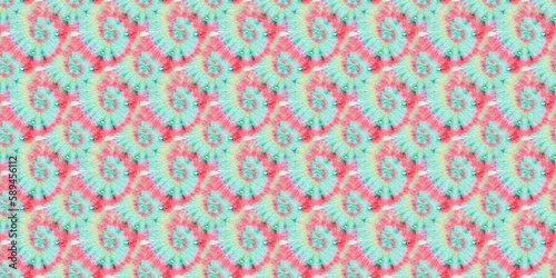 Neon Psychedelic Kaleidoscope. Seamless. Tie