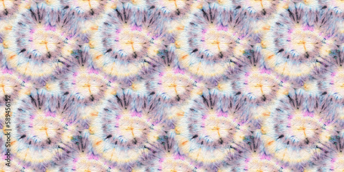 Rainbow Psychedelic Kaleidoscope. Seamless. Dyed