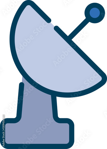 The satellite antenna icon represents the technology that receives broadcast signals from satellites in space. It is used for various purposes such as television, radio, internet, and navigation